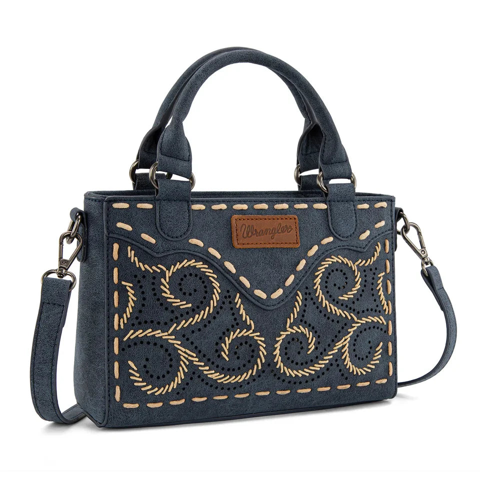 WG337-2003 Embroidered Swirl Crossbody - Green
