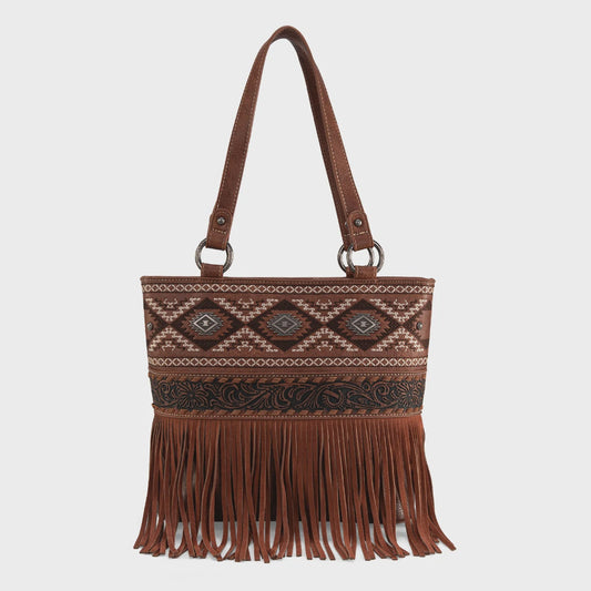 Tooled Fringe Concealed Carry Crossbody