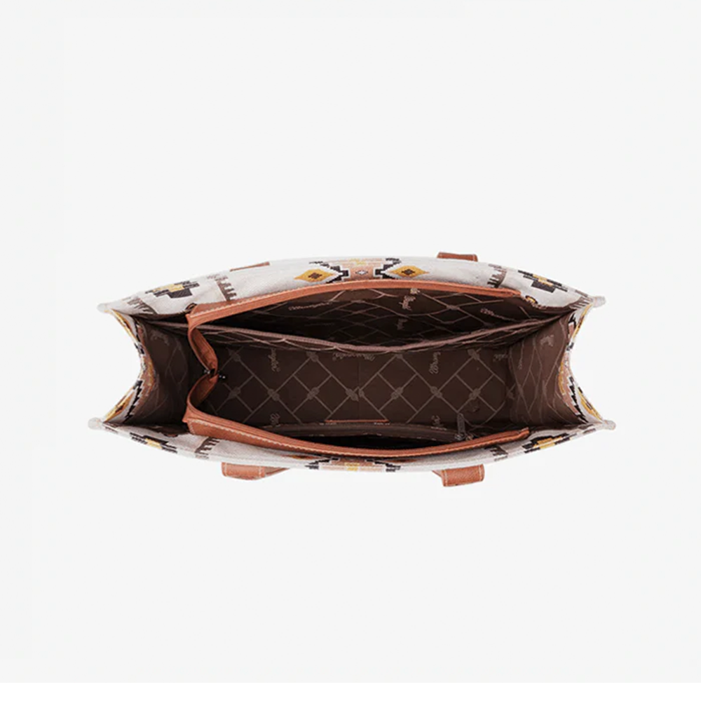 Aztec Print Canvas Wide Tote