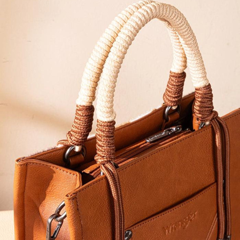 Cow Print Rope Handle Tote Bag