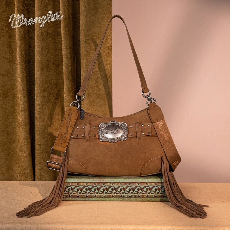 Fringe Buckle Crossbody Hobo Bag