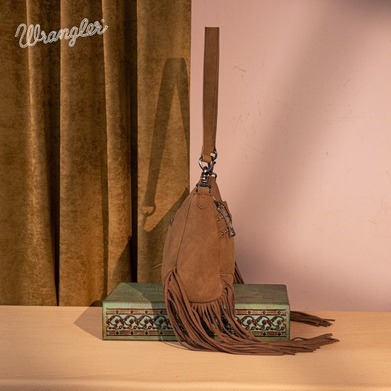 Fringe Buckle Crossbody Hobo Bag