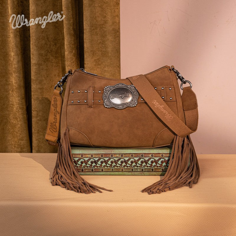 Fringe Buckle Crossbody Hobo Bag