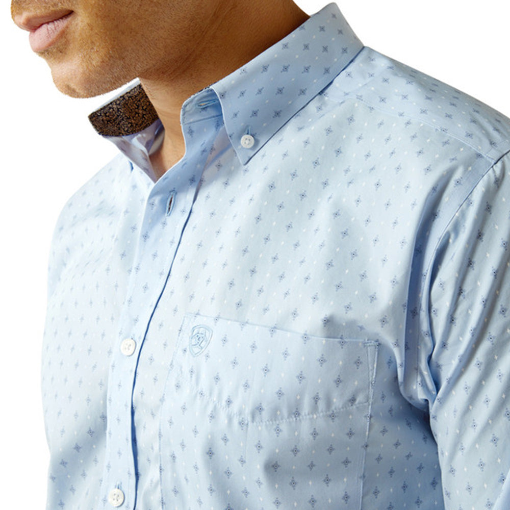 Wrinkle Free Donte Fitted Light Blue Shirt