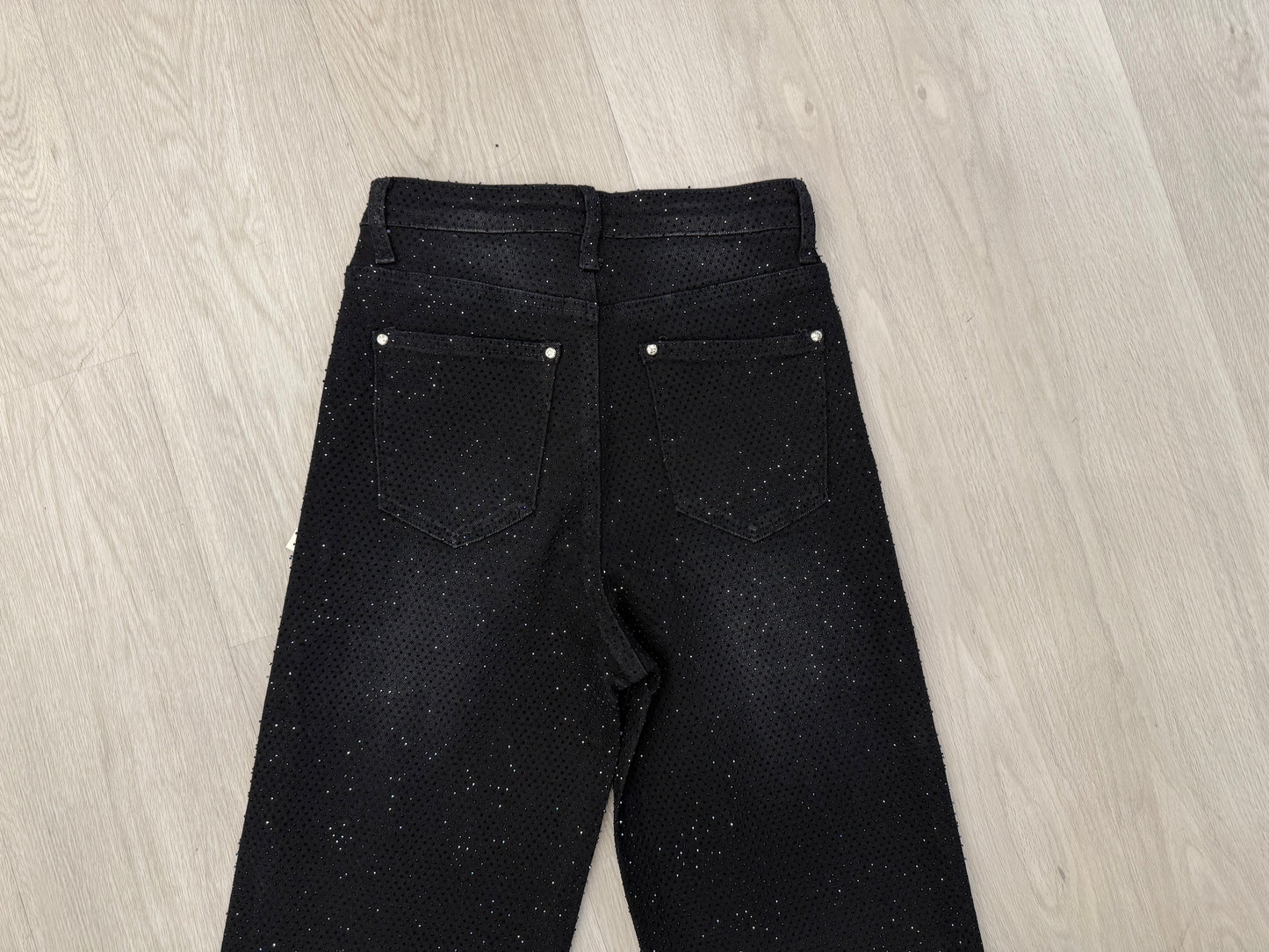 Rhinestone Black Jeans
