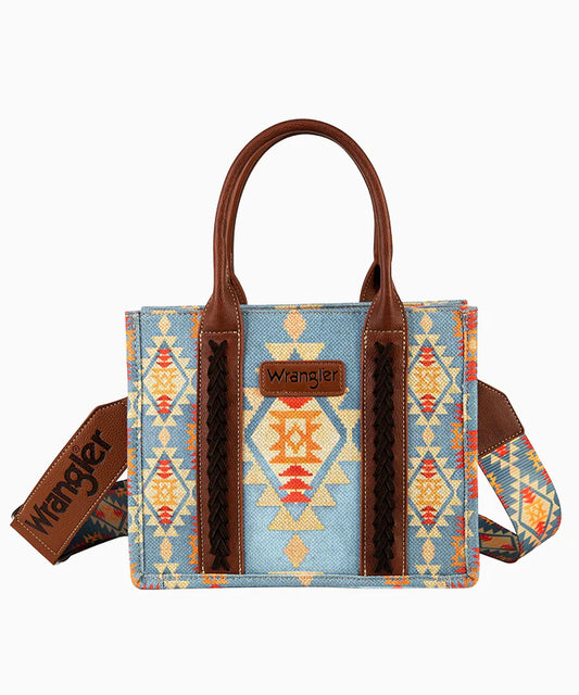 Wrangler Southwestern Crossbody Blue Tote Bag