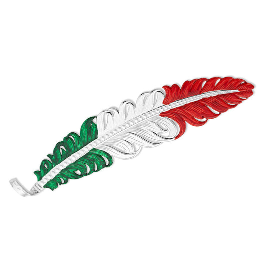 Montana Silversmiths Mexico Flag Hat Feather | HF4059MEX