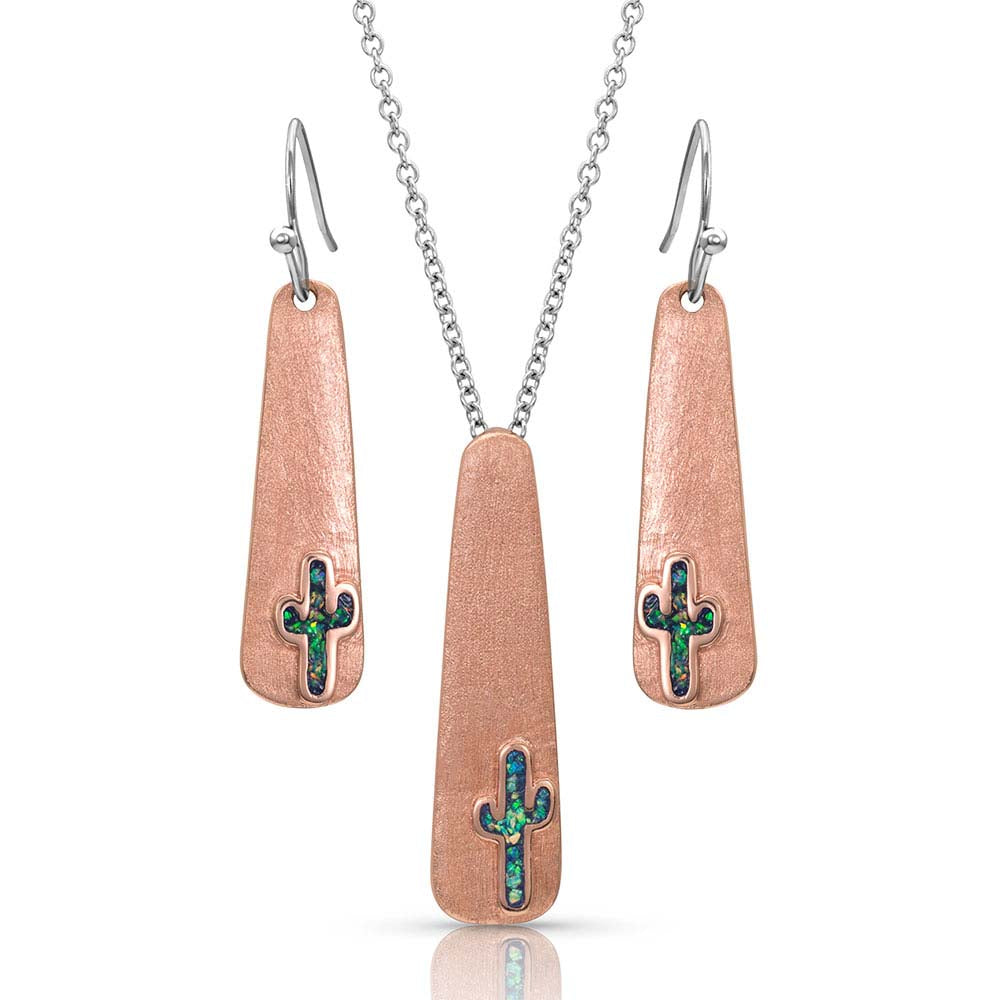 Desert Sun Opal Cactus Jewelry Set