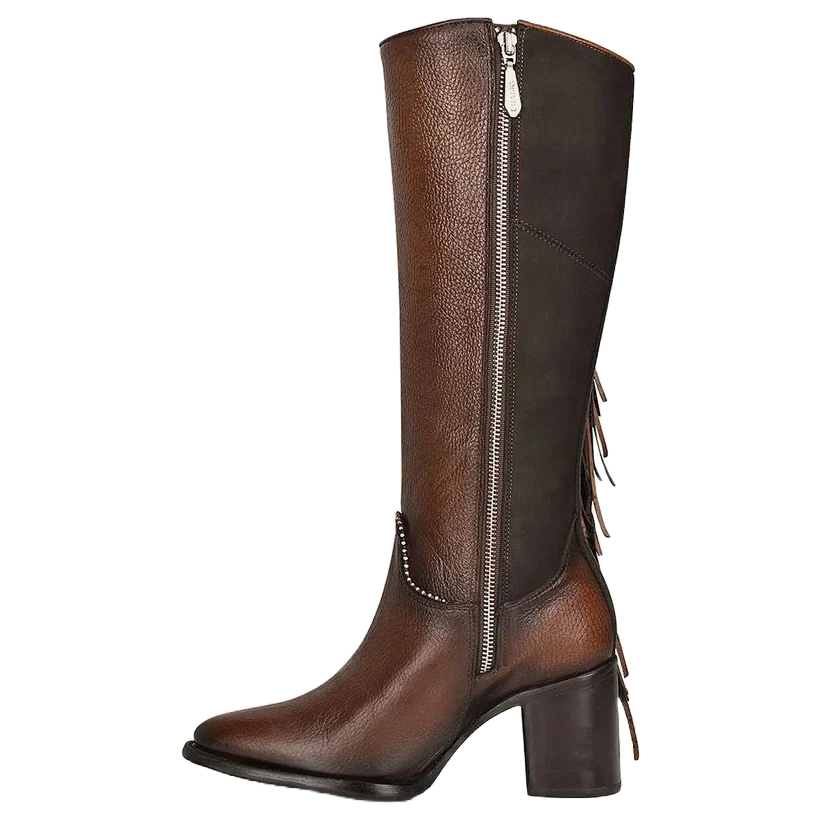 Tall Western Style Fringe Brown Boots | CU695