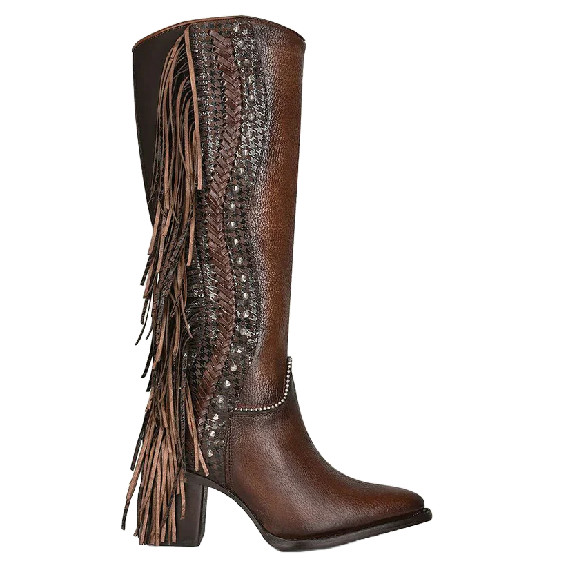 Tall Western Style Fringe Brown Boots | CU695