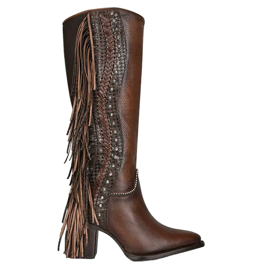 Tall Western Style Fringe Brown Boots | CU695