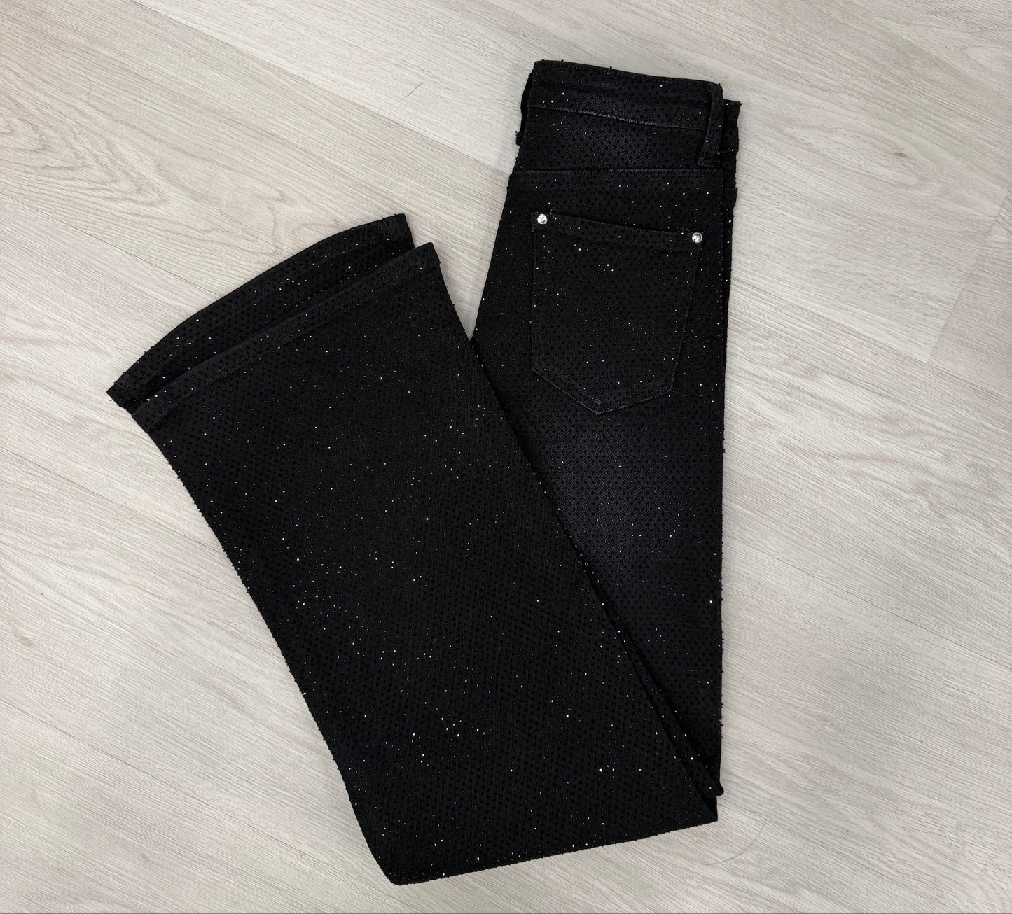 Rhinestone Black Jeans