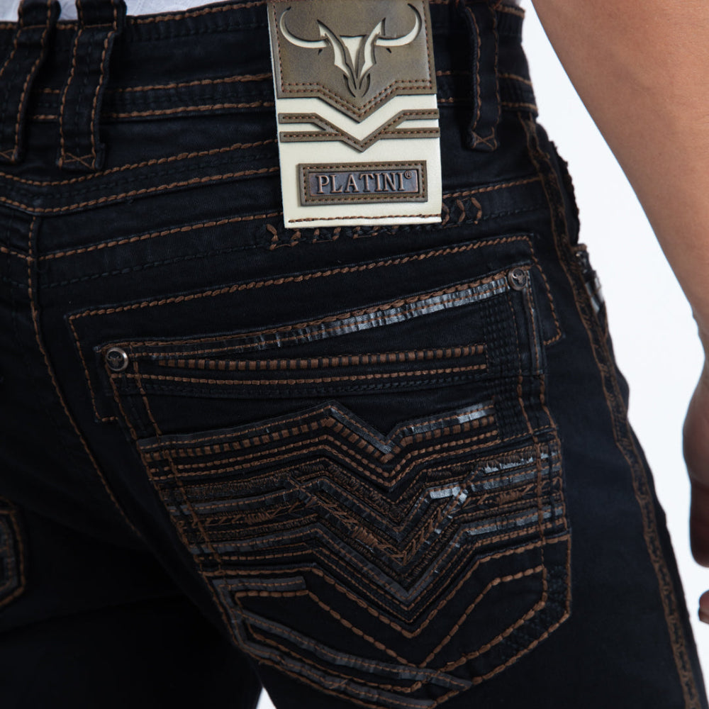 Holt Black Slim Boot Cut Jeans