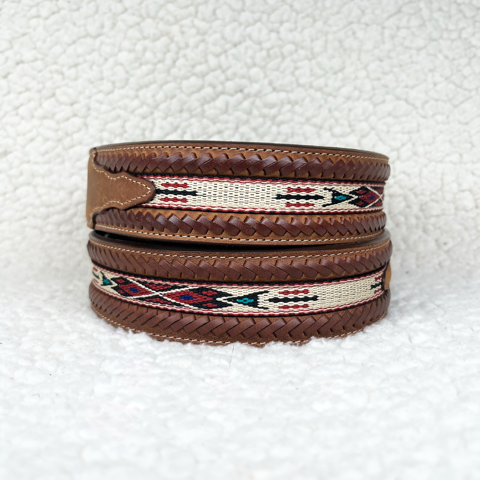 Woven Leather Lace Belt