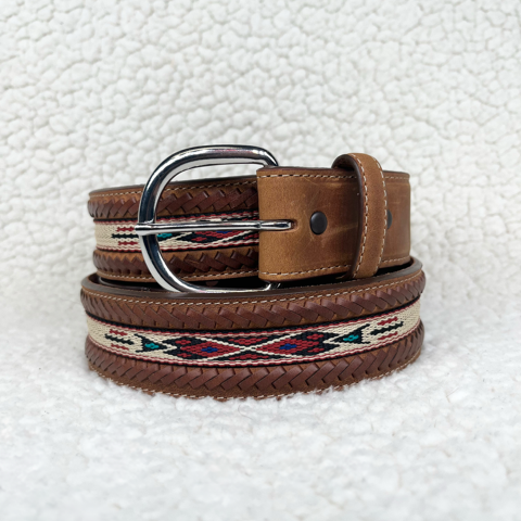 Woven Leather Lace Belt