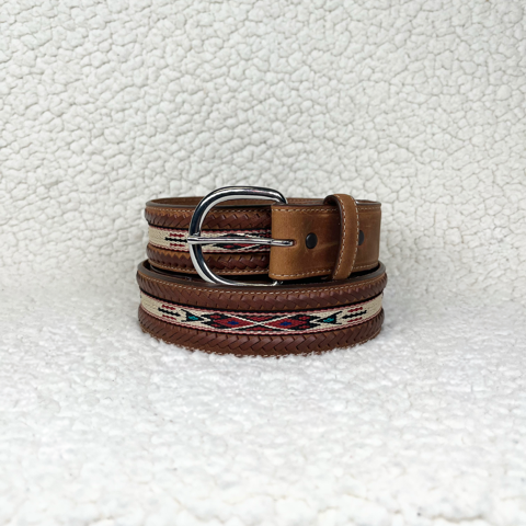 Woven Leather Lace Belt
