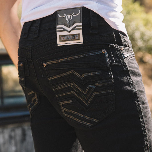 Holt Black Slim Boot Cut Jeans