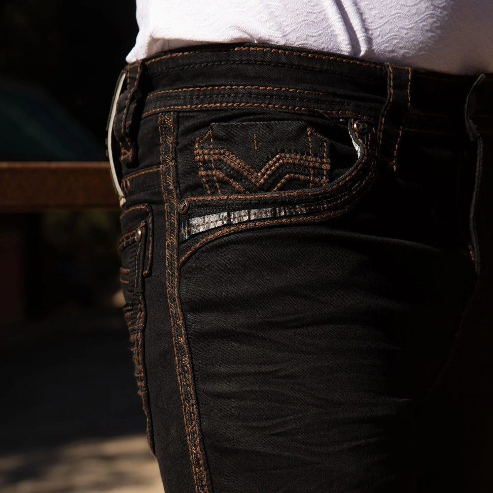 Holt Black Slim Boot Cut Jeans