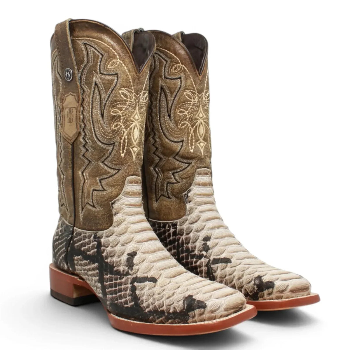 TM201601 Python Print Square Toe Boots