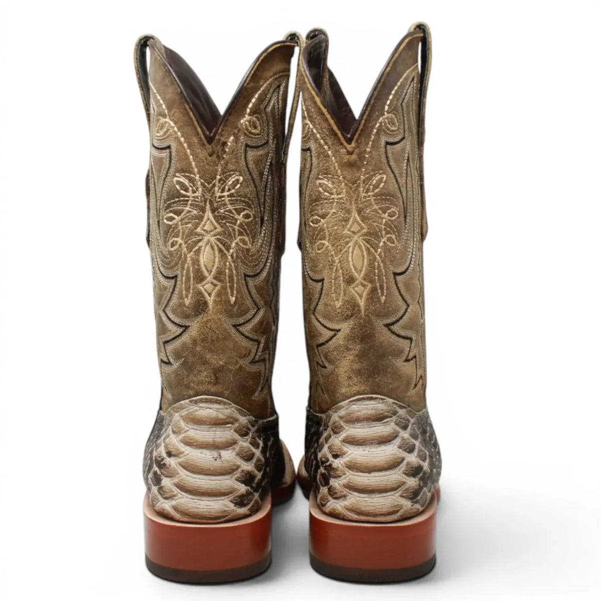 TM201601 Python Print Square Toe Boots