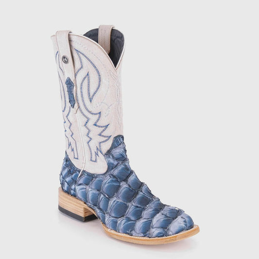Monster Fish Matte Sky Blue Cowboy Boots