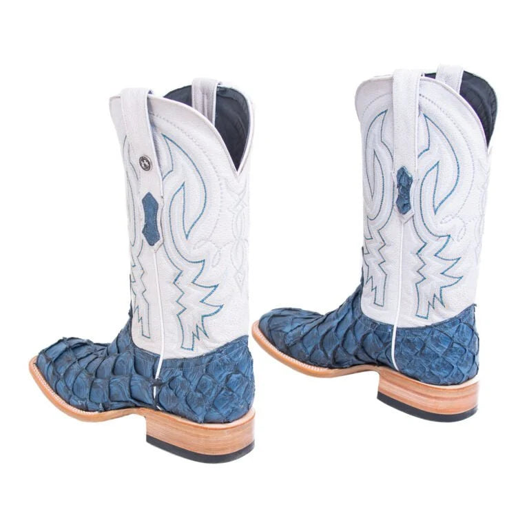 Monster Fish Matte Sky Blue Cowboy Boots