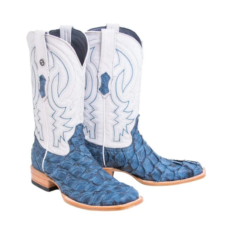 Monster Fish Matte Sky Blue Cowboy Boots
